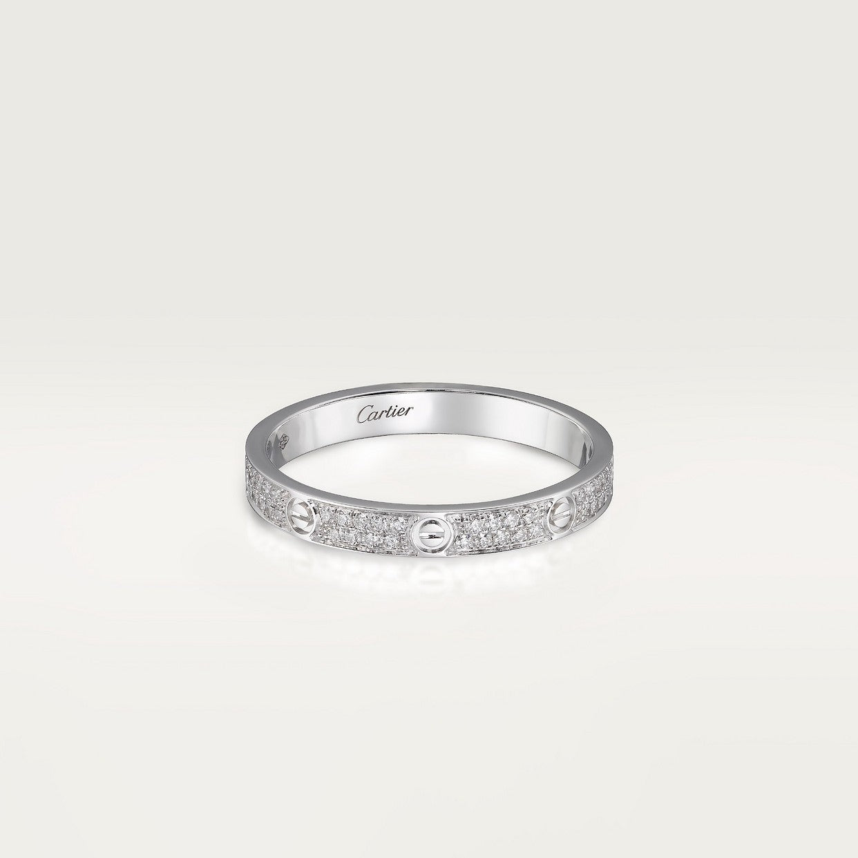 CARTIER LOVE SMALL PAVÉ WHITE GOLD RING