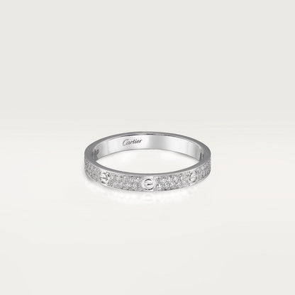 CARTIER LOVE SMALL PAVÉ WHITE GOLD RING