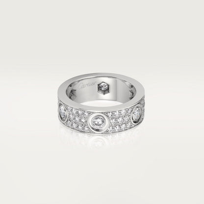 CARTIER LOVE CLASSIC MODEL PAVÉ RING WITH 6 WHITE GOLD DIAMONDS
