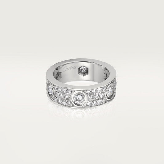 CARTIER LOVE CLASSIC MODEL PAVÉ RING WITH 6 WHITE GOLD DIAMONDS