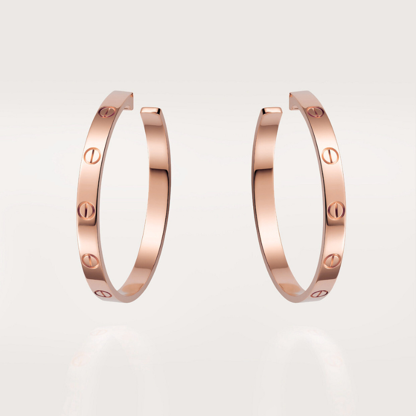 CARTIER LOVE CREEOLES ROSE GOLD BUCKLE