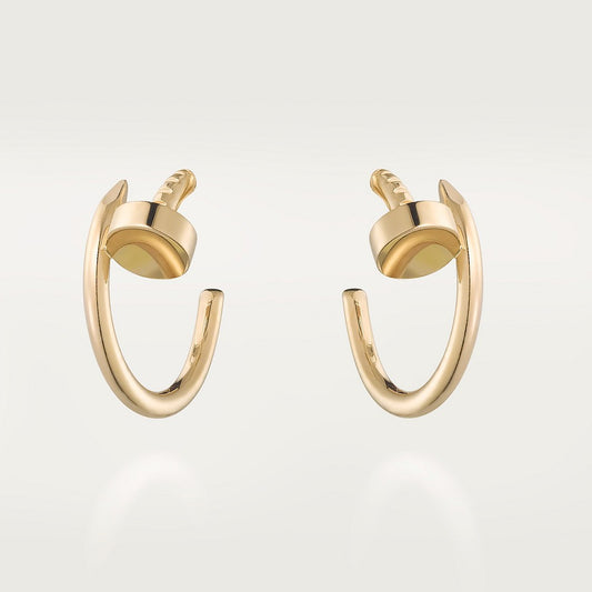 CARTIER CLOU BUCKLE WITH SMALL GOLD MODEL HOOP EARRINGS