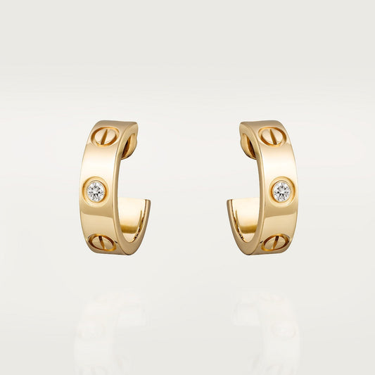 CARTIER LOVE CREEOLES BUCKLE SMALL MODEL TWO DIAMONDS GOLD