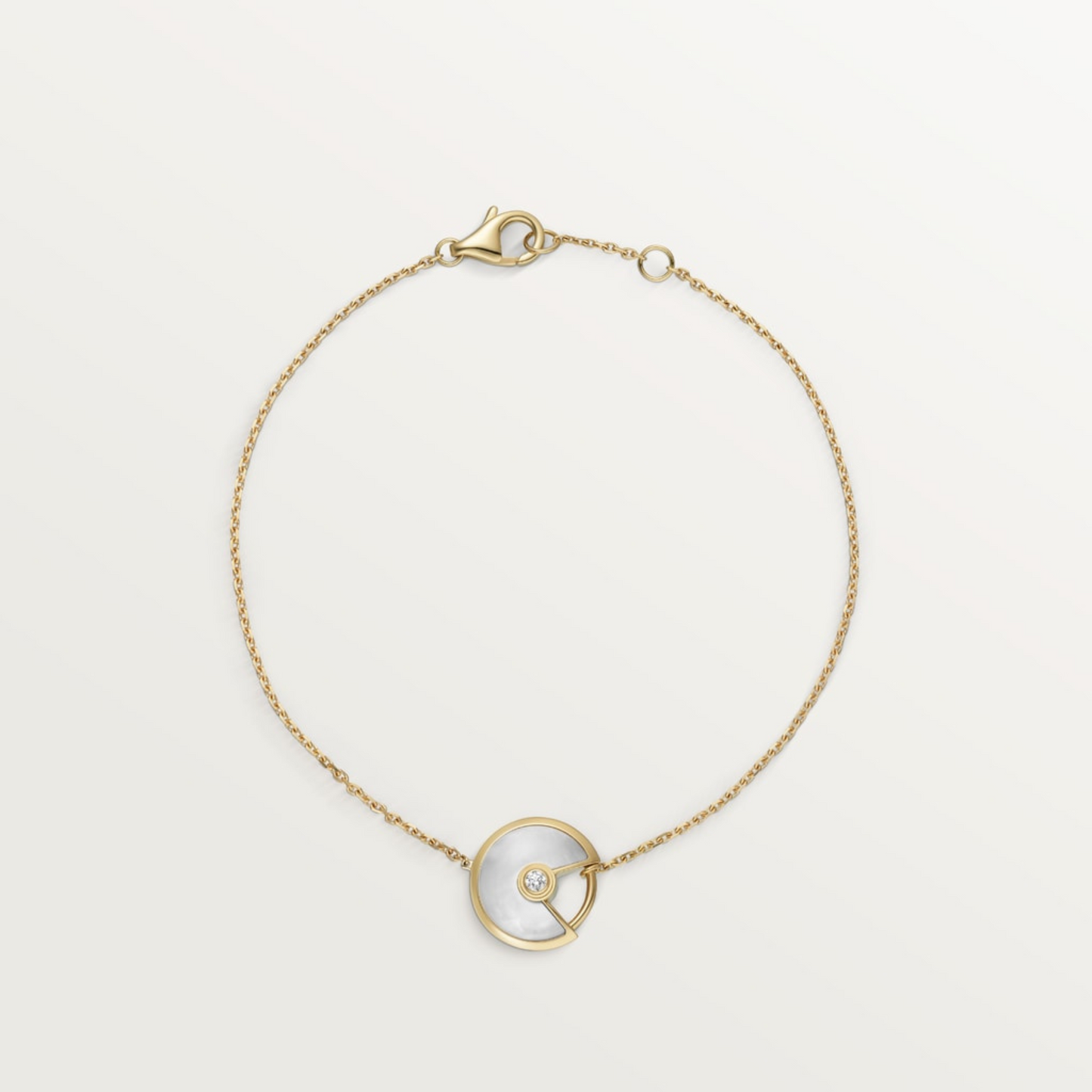 CARTIER BRACELET WHITE MOTHER-OF-PEARL GOLD AMULET
