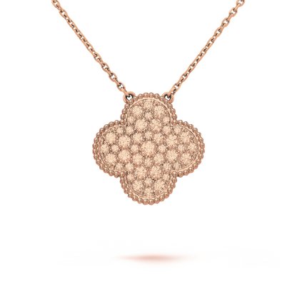 VAN CLEEF MAGIC ALHAMBRA ROSE GOLD PENDANT NECKLACE