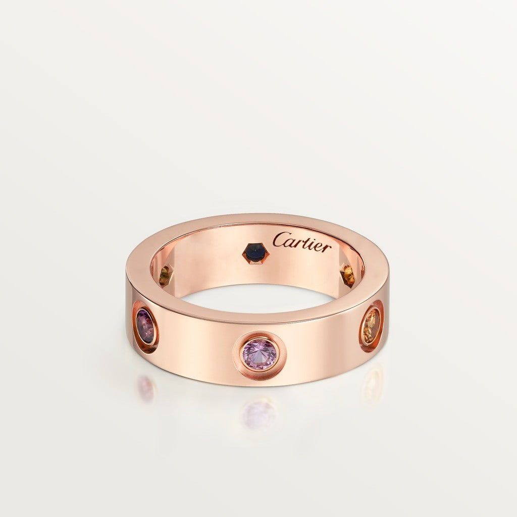 CARTIER LOVE DIAMOND COLORS ROSE GOLD RING