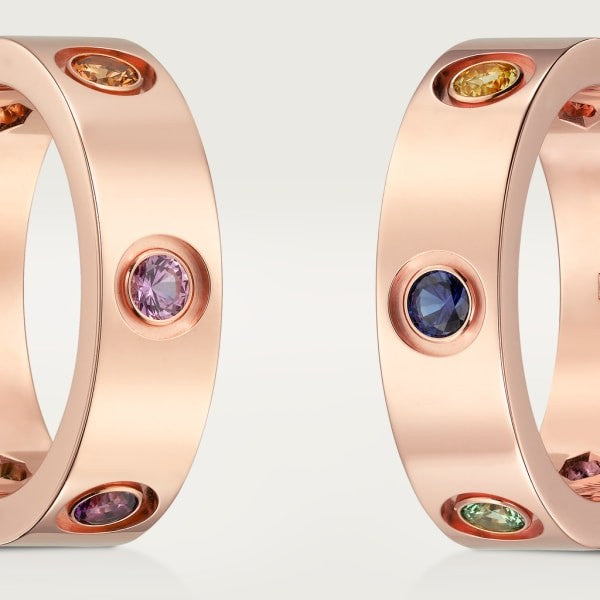 CARTIER LOVE DIAMOND COLORS ROSE GOLD RING