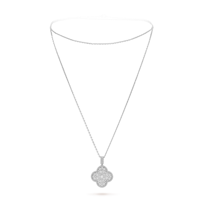 VAN CLEEF MAGIC ALHAMBRA WHITE GOLD LONG NECKLACE