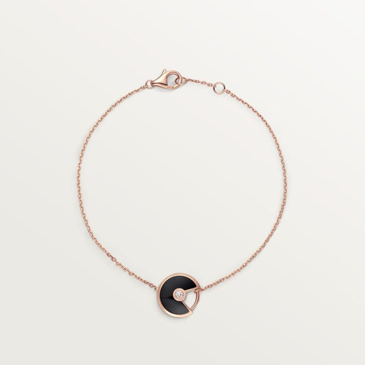 CARTIER CURB CHAIN BLACK ONYX ROSE GOLD AMULET