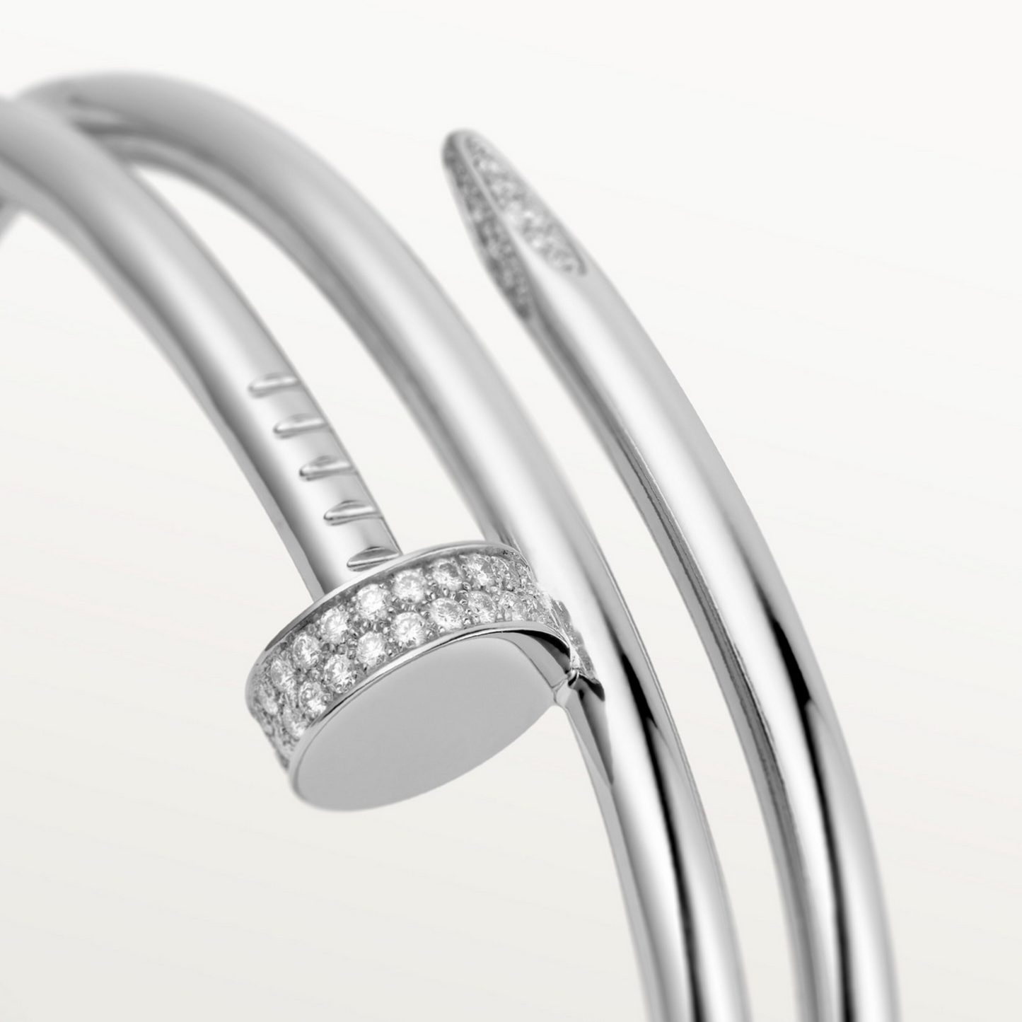 CARTIER CLOU DOUBLE TURNS DIAMONDS WHITE GOLD BRACELET
