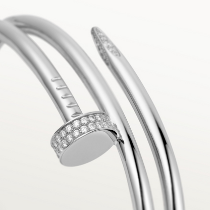 CARTIER CLOU DOUBLE TURNS DIAMONDS WHITE GOLD BRACELET