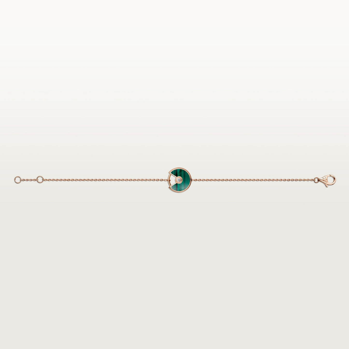 CARTIER CURB CHAIN AMULET GREEN MALACHITE ROSE GOLD