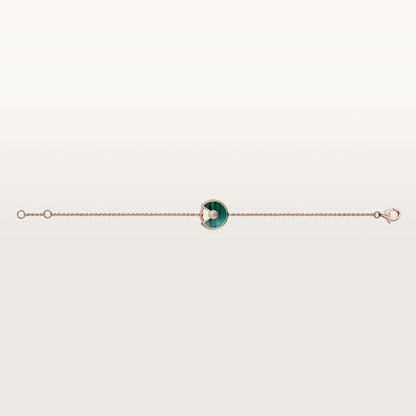 CARTIER CURB CHAIN AMULET GREEN MALACHITE ROSE GOLD