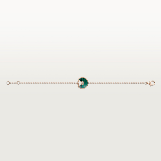 CARTIER CURB CHAIN AMULET GREEN MALACHITE ROSE GOLD