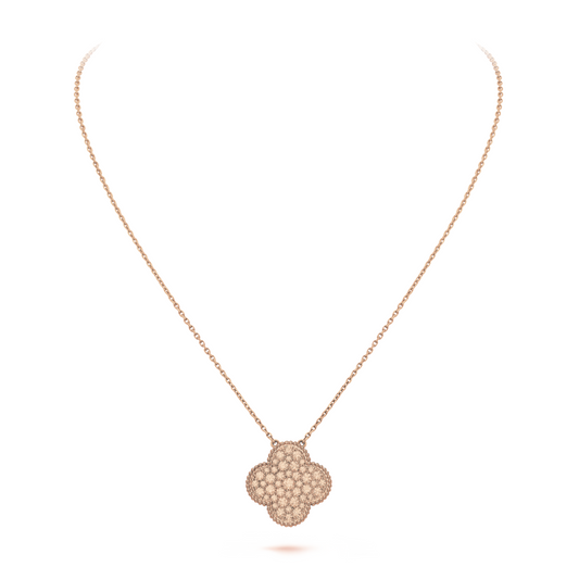 VAN CLEEF MAGIC ALHAMBRA ROSE GOLD PENDANT NECKLACE