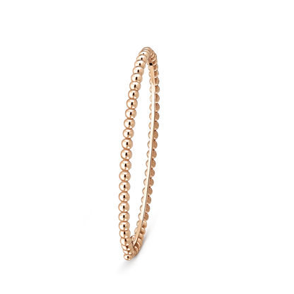 VAN CLEEF BEADED BRACELET WITH MEDIUM GOLD PATTERN ROSE GOLD