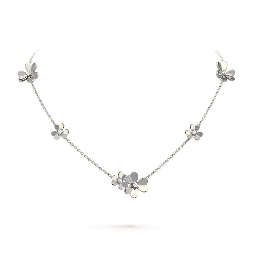 FRIVOLOUS 9 FLOWER NECKLACE WHITE GOLD