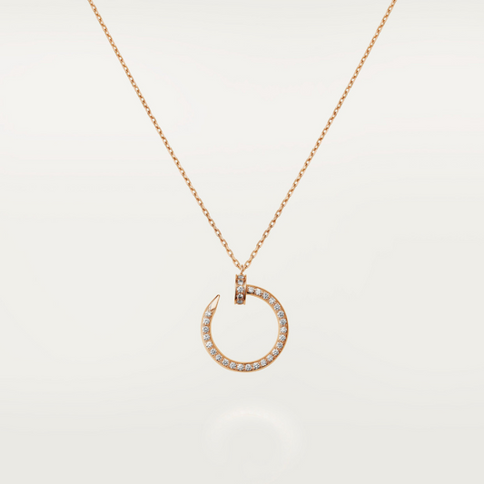 CARTIER JUST A STUD FULL RHINESTONE-PINK-GOLD NECKLACE