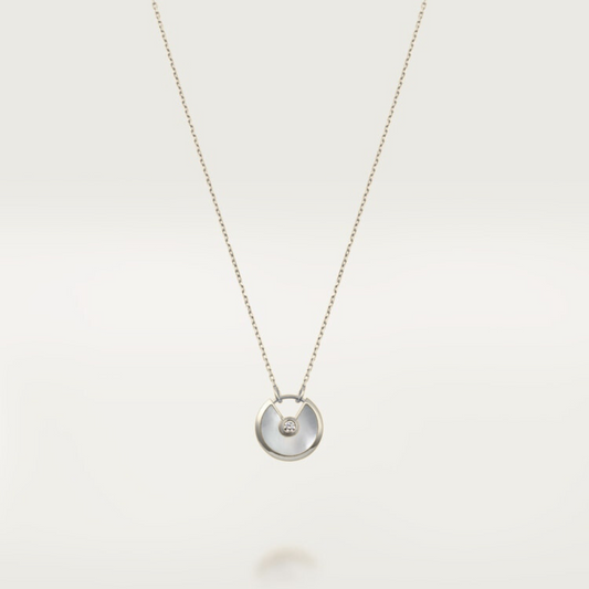 CARTIER AMULET NECKLACE MOTHER-OF-PEARL WHITE GOLD