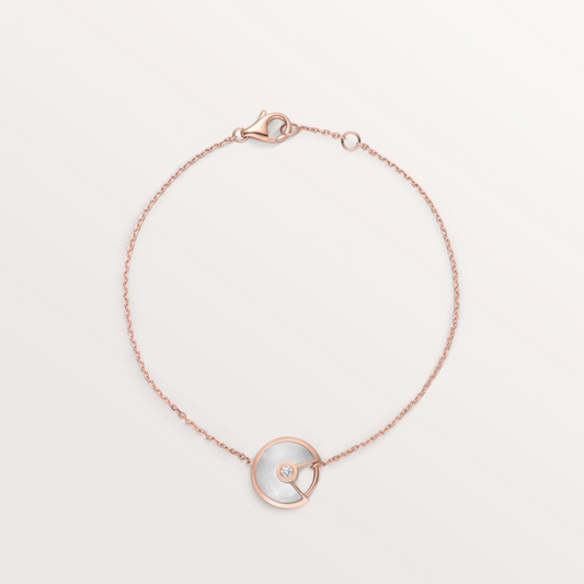CARTIER CURB CHAIN WHITE MOTHER-OF-PEARL PINK GOLD