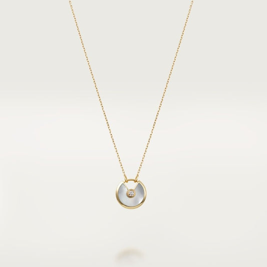 CARTIER AMULET MOTHER-OF-PEARL GOLD NECKLACE