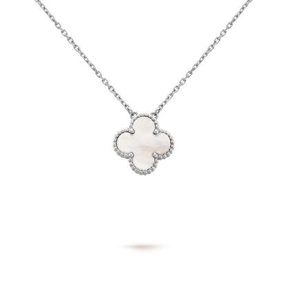 VINATGE ALHAMBRA PENDANT NECKLACE WHITE MOTHER OF PEARL