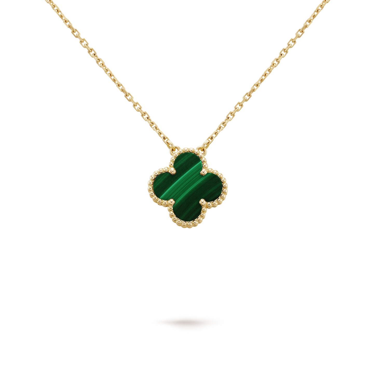 VINATGE ALHAMBRA GREEN MALACHITE PENDANT NECKLACE