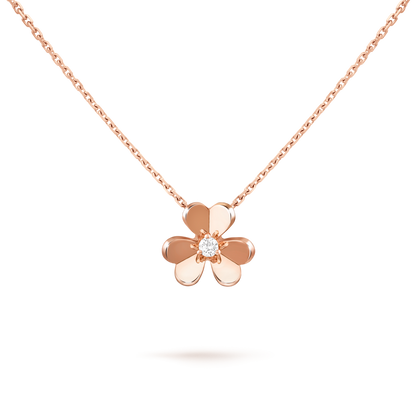 VAN CLEEF FRIVOLOUS PENDANT NECKLACE SMALL MODEL ROSE GOLD
