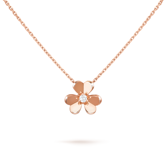 VAN CLEEF FRIVOLOUS PENDANT NECKLACE SMALL MODEL ROSE GOLD