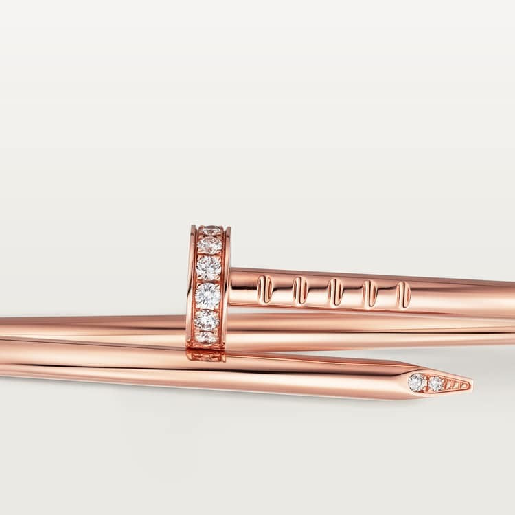 CARTIER JUSTE UN CLOU SMALL MODEL DIAMOND BRACELET IN ROSE GOLD