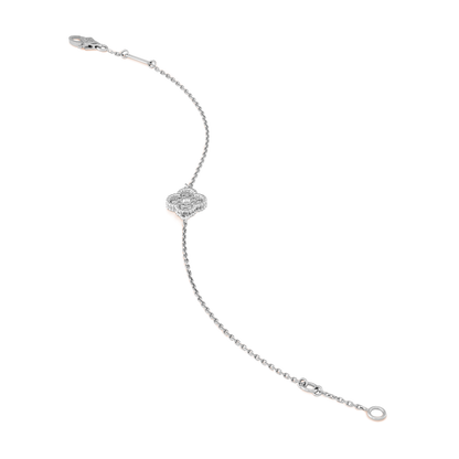 CURB CHAIN VAN CLEEF 1 CLOVER WHITE GOLD