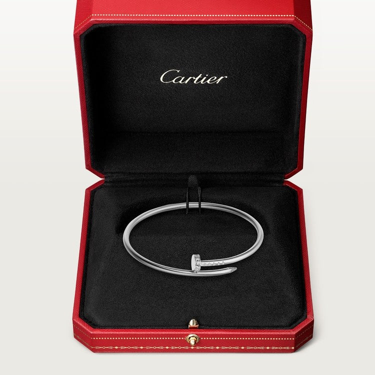 CARTIER JUSTE UN CLOU SMALL MODEL DIAMOND BRACELET IN WHITE GOLD