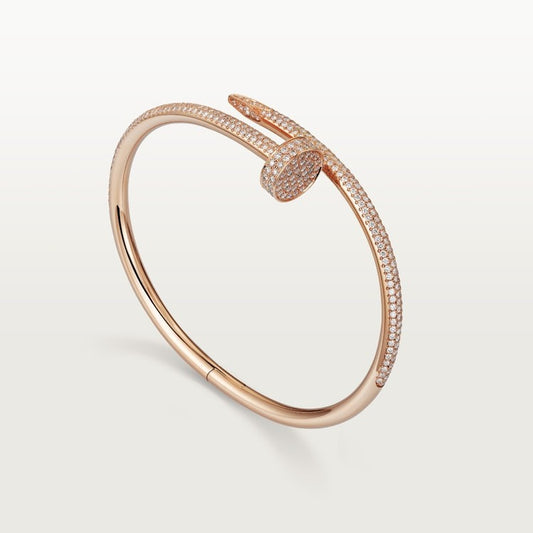 CARTIER JUSTE UN STUD BRACELET CLASSIC SEMI PAVÉ ROSE GOLD