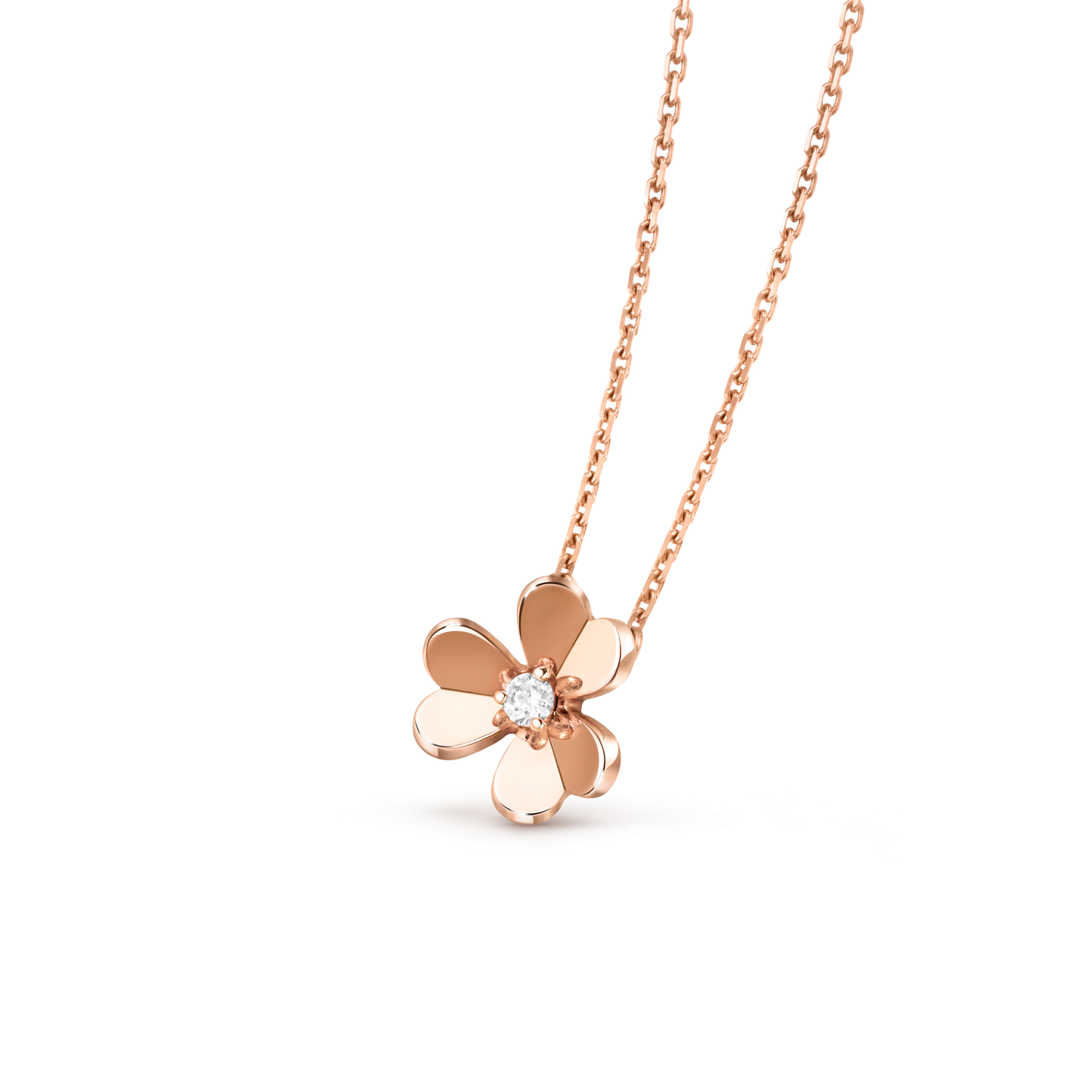 VAN CLEEF FRIVOLOUS PENDANT NECKLACE SMALL MODEL ROSE GOLD