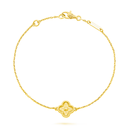 CURB CHAIN VAN CLEEF 1 CLOVER GOLD