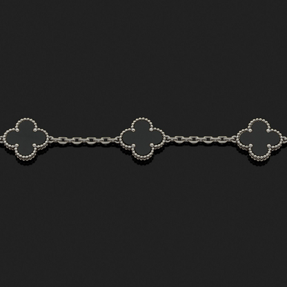 CURB CHAIN VAN CLEEF ALHAMBRA BLACK ONYX WHITE GOLD
