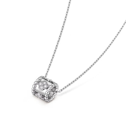 VAN CLEEF BEADED CLOVERS NECKLACE DURING WHITE GOLD