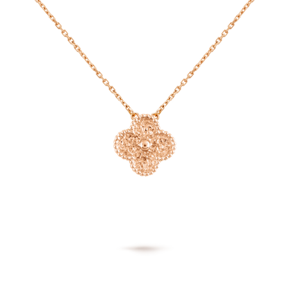 VAN CLEEF SWEET ALHAMBRA ROSE GOLD PENDANT NECKLACE