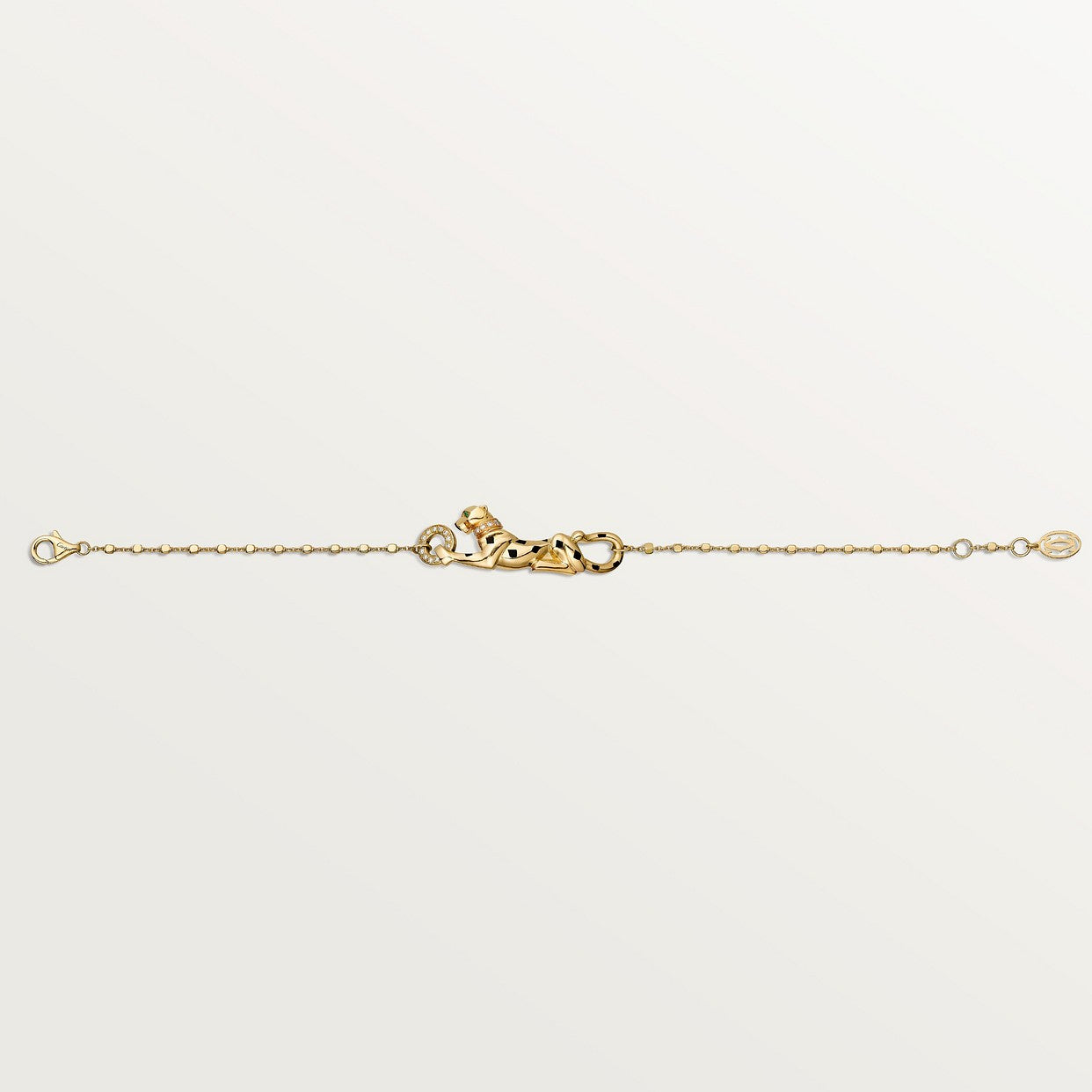 CARTIER PANTHER BRACELET ON DIAMOND-GOLD CHAIN