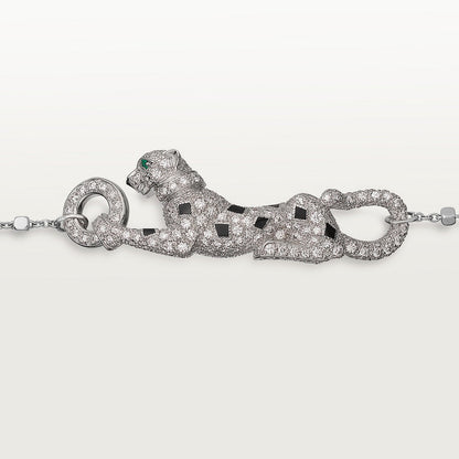 CARTIER PANTHER CURB CHAIN ON WHITE GOLD PAVÉ CHAIN