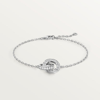CARTIER LOVE SEMI PAVÉ WHITE GOLD CURB CHAIN