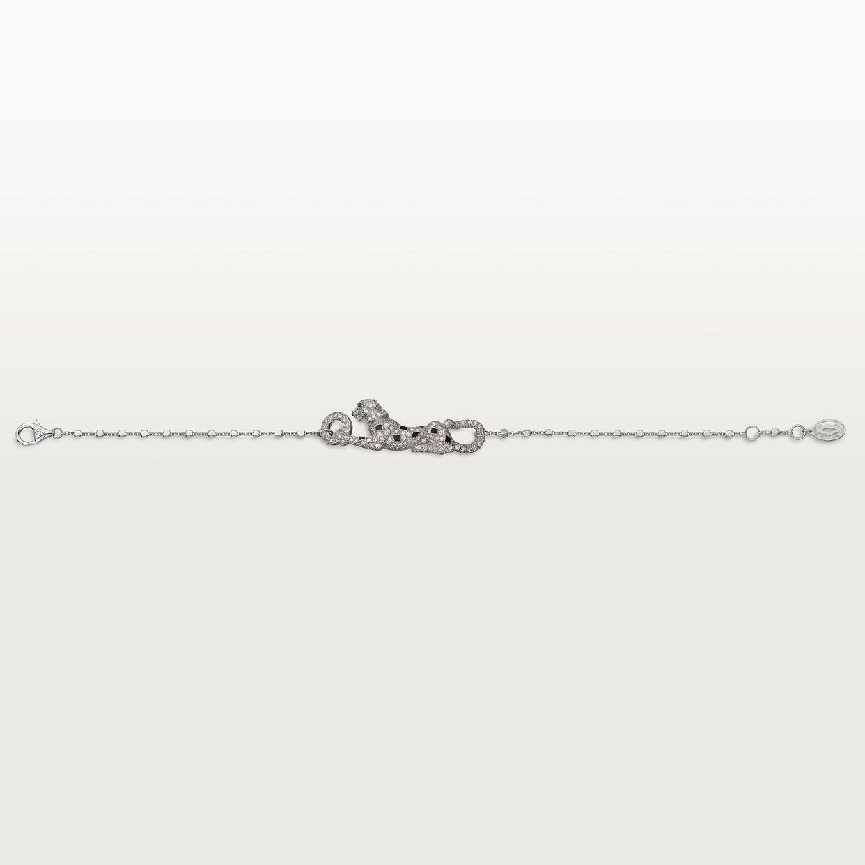 CARTIER PANTHER CURB CHAIN ON WHITE GOLD PAVÉ CHAIN