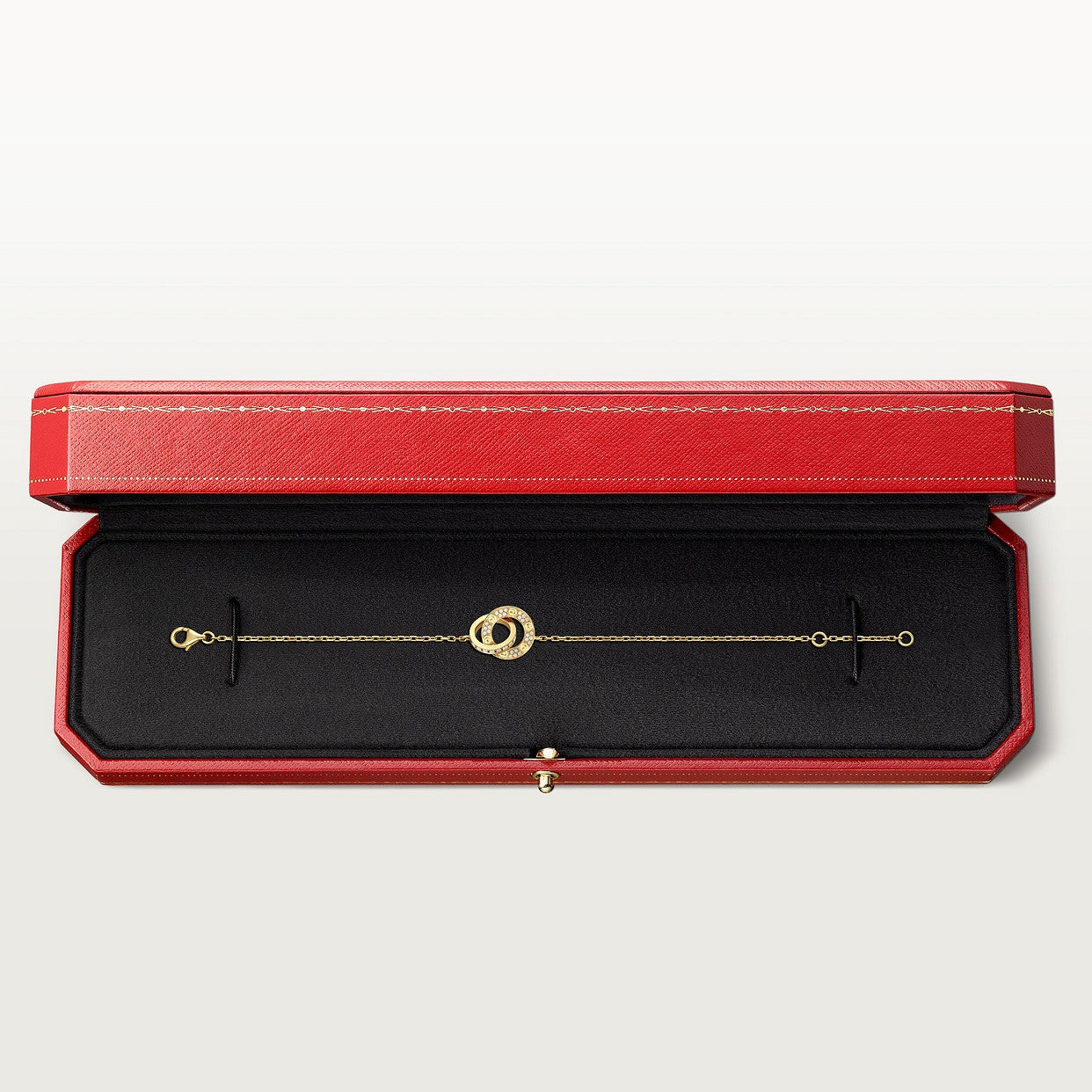 CARTIER LOVE SEMI PAVÉ GOLD CURB CHAIN