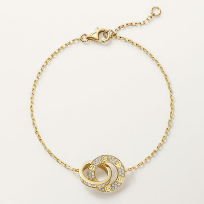 CARTIER LOVE SEMI PAVÉ GOLD CURB CHAIN