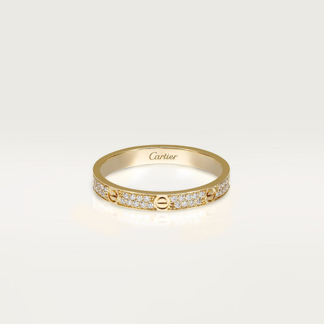 CARTIER SMALL PAVÉ GOLD RING