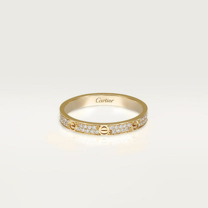 CARTIER SMALL PAVÉ GOLD RING