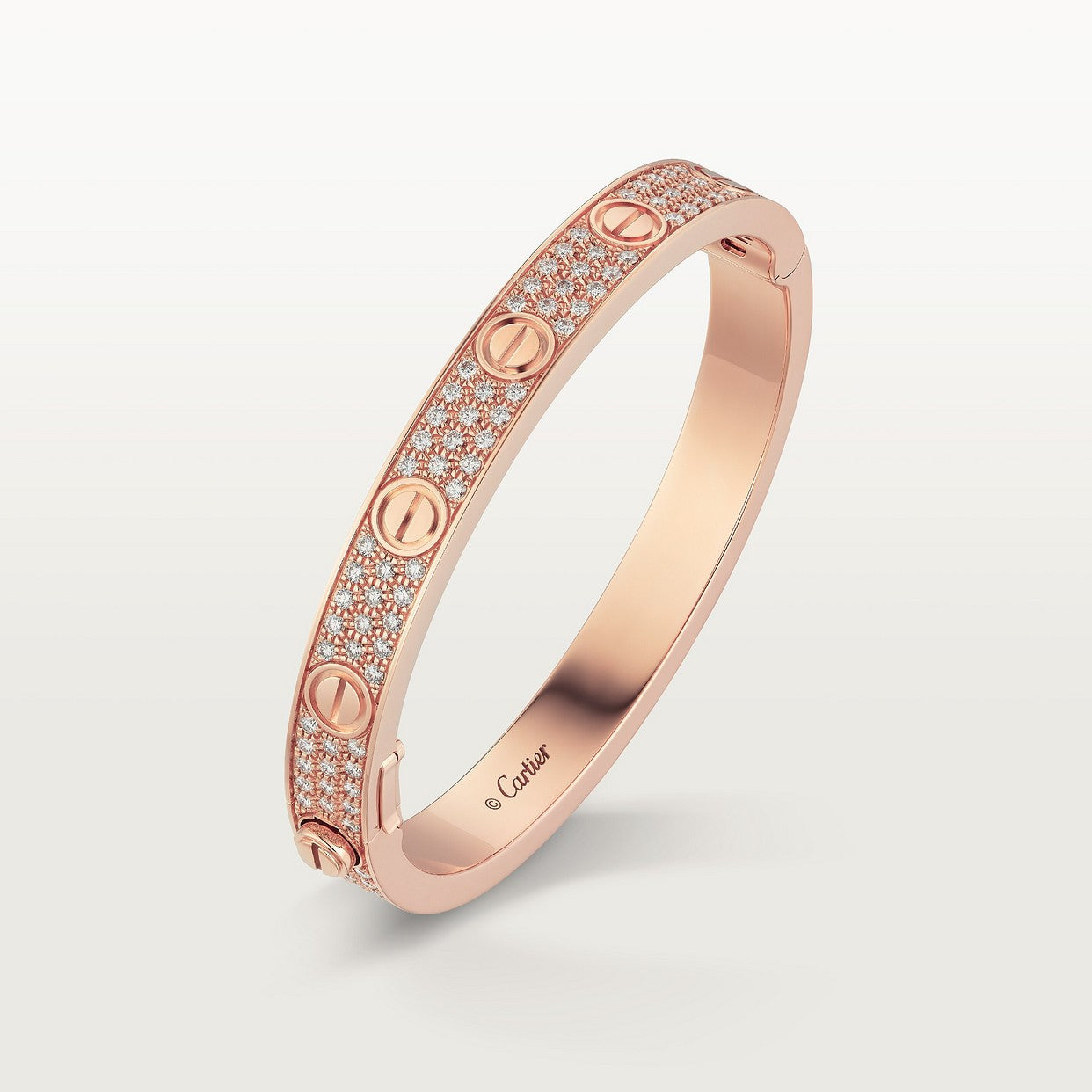CARTIER LOVE CLASSIC PAVÉ ROSE GOLD BRACELET