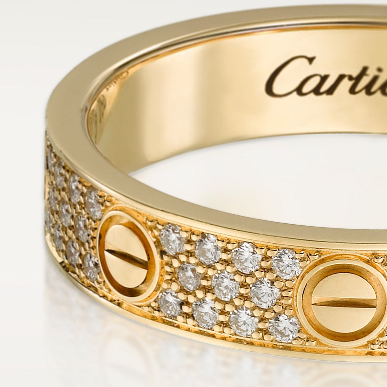 CARTIER LOVE PAVÉE GOLD RING