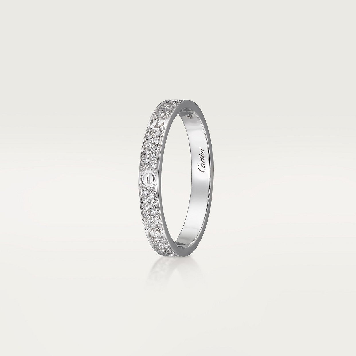 CARTIER LOVE SMALL PAVÉ WHITE GOLD RING