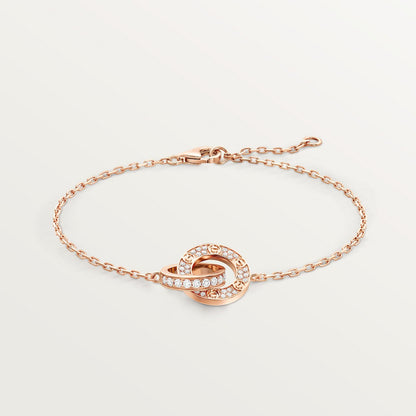 CARTIER LOVE SEMI PAVÉ-ROSE-GOLD CURB CHAIN